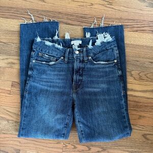 Distressed Blue Denim Jeans good American